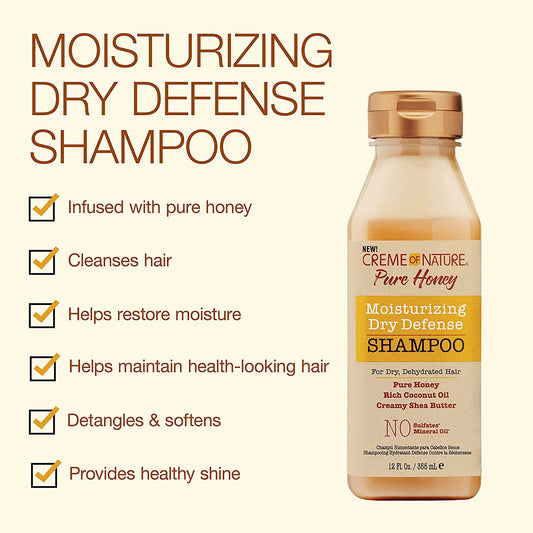 Coconut Oil & Shea Butter Shampoo by Creme of Nature,Dry Defense for Damaged Hair, Formula with Pure Honey, 12.07 Fl Oz Find Your New Look Today!