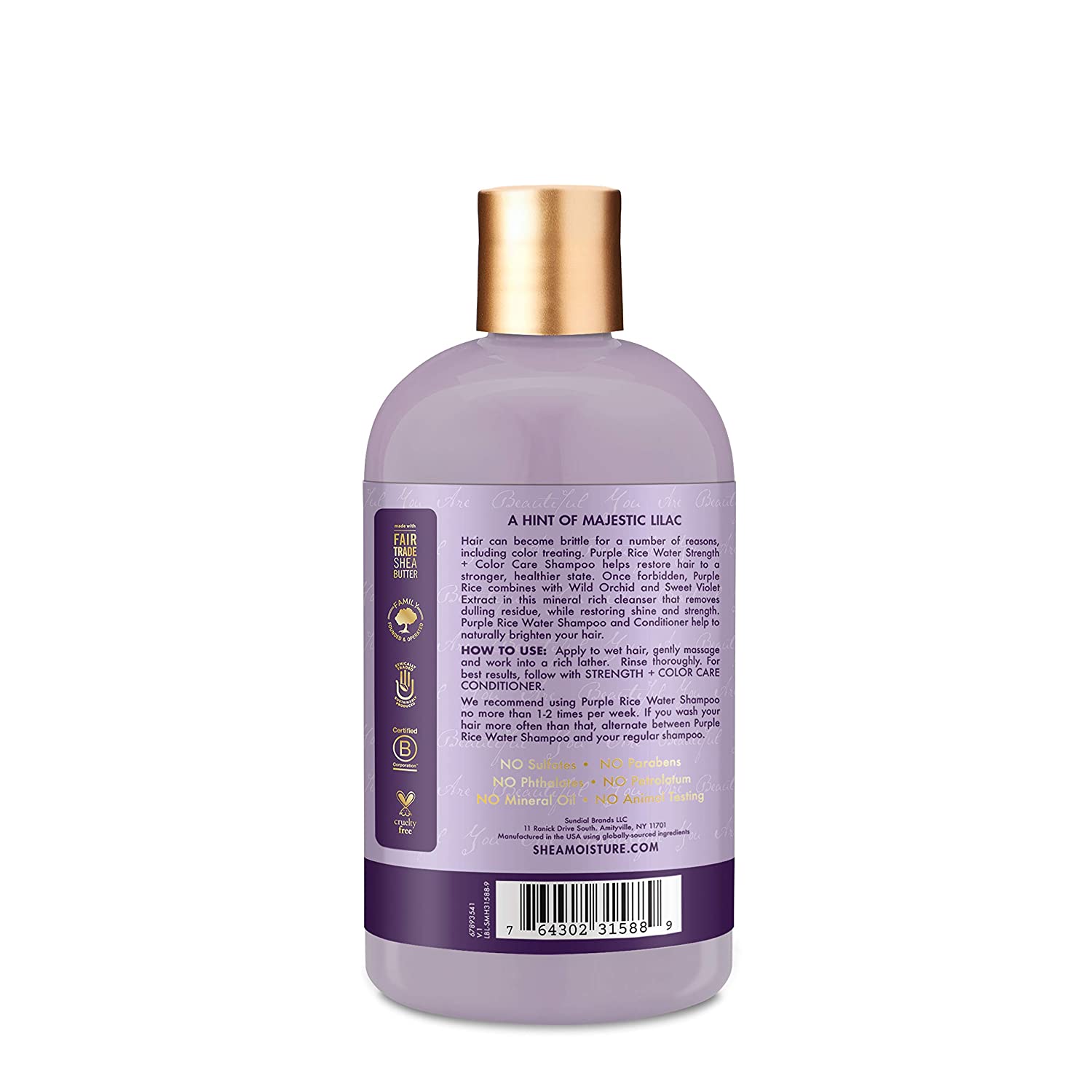 SheaMoisture Purple Rice Water Strength + Color Care Shampoo for Damaged Hair 13.5 fl ounce Find Your New Look Today!